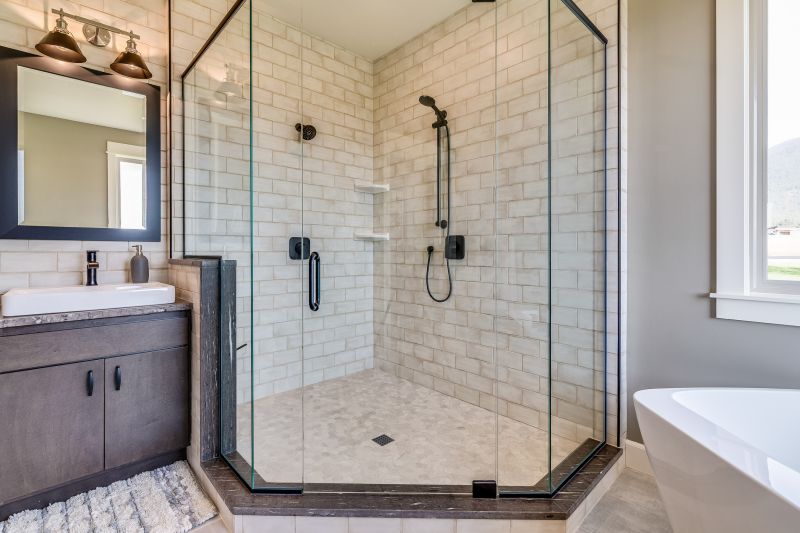 Small Shower with Recessed Storage